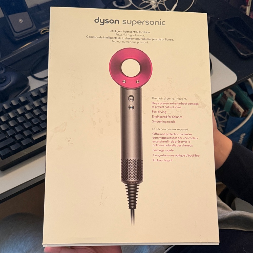 Dyson Supersonic Hair Dryer with Pink and Silver Accents BOX ONLY